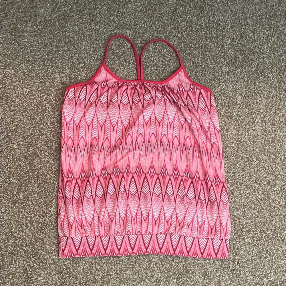 Prana Pink Patterned Tank Top